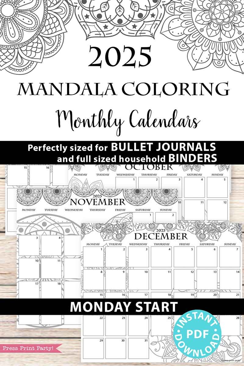 Blank 2025 Calendar By Month