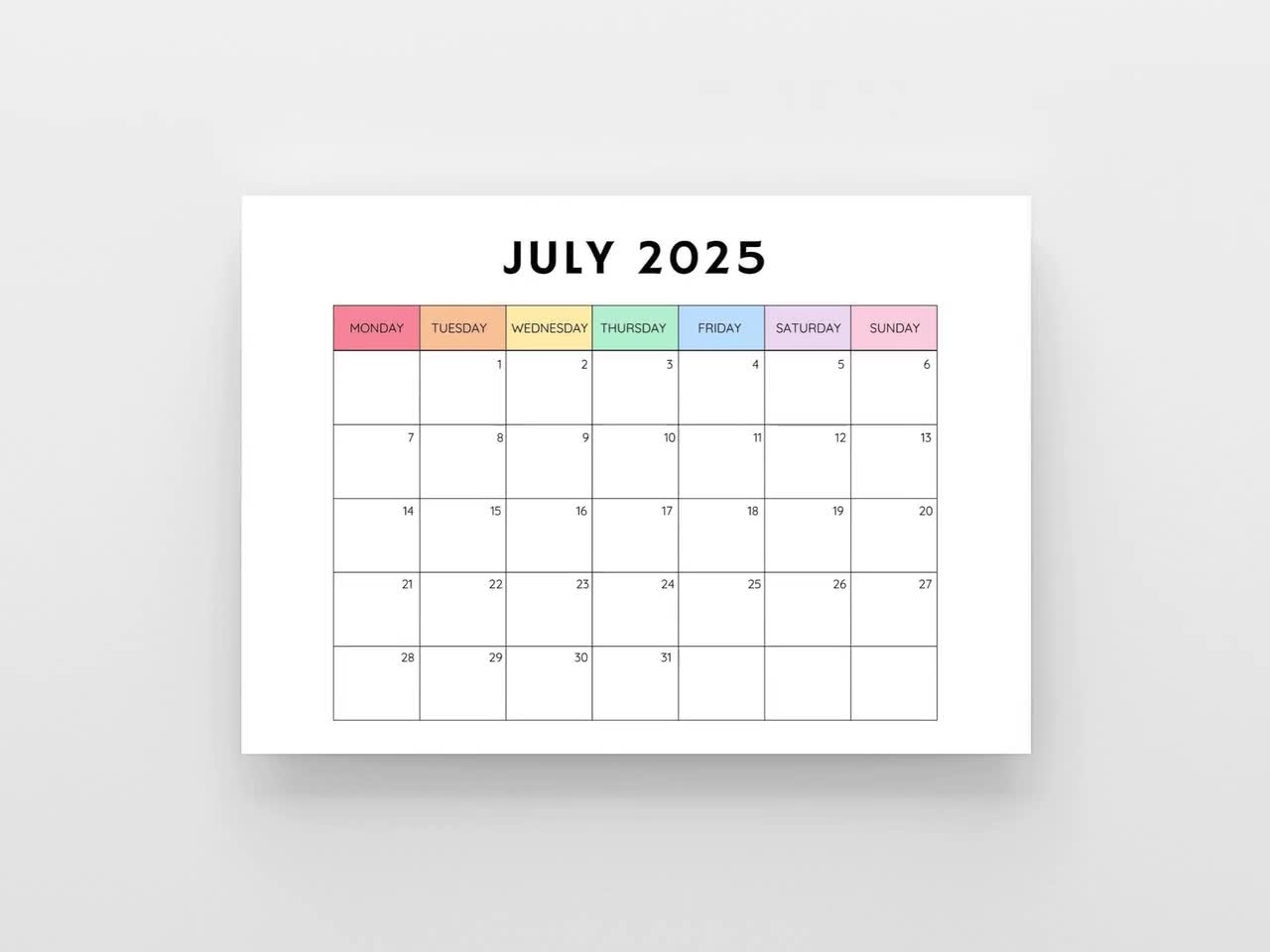 Blank Calendar 2025 To Type Into