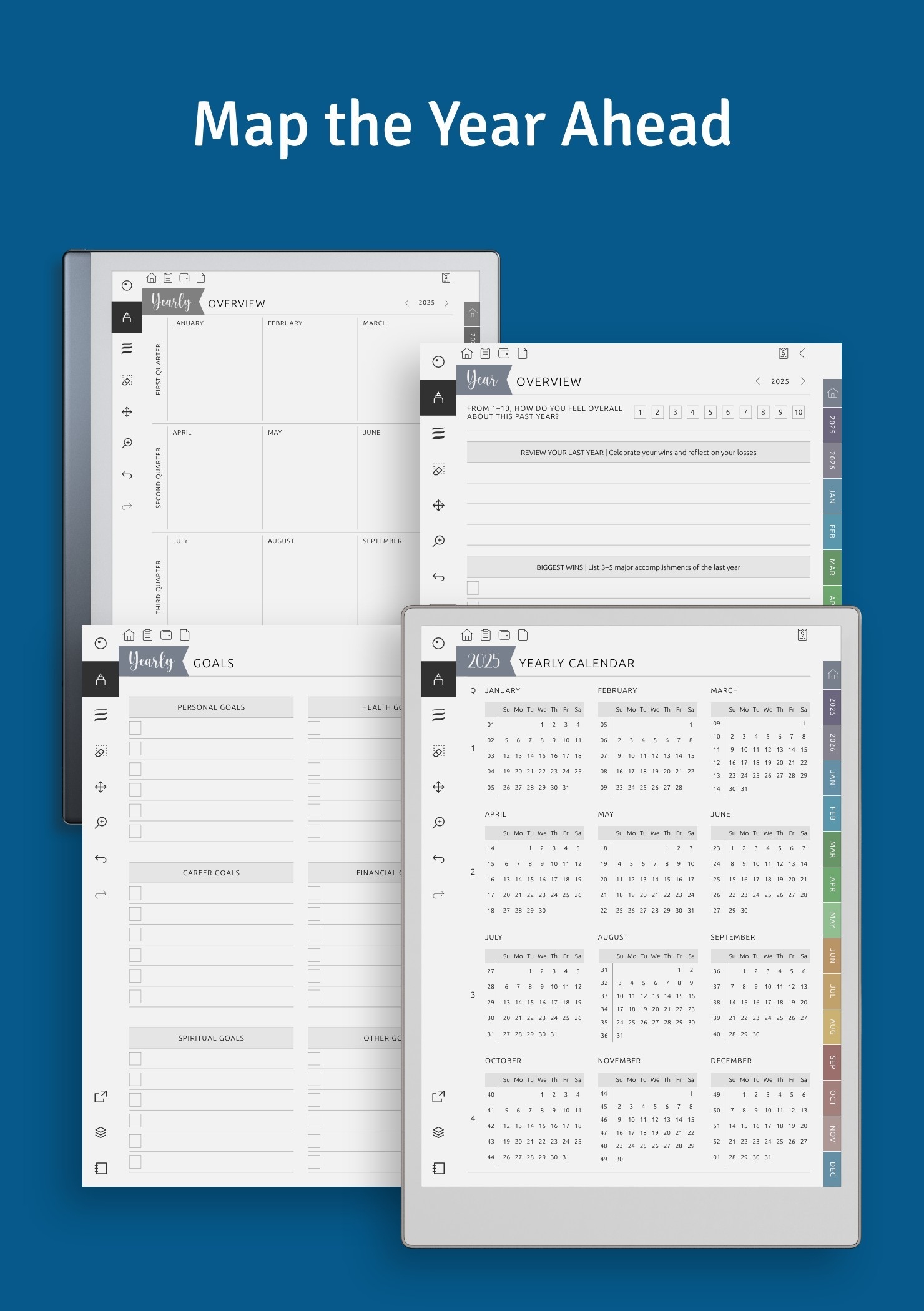 Monthly Calendar 2025 2030 For ReMarkable