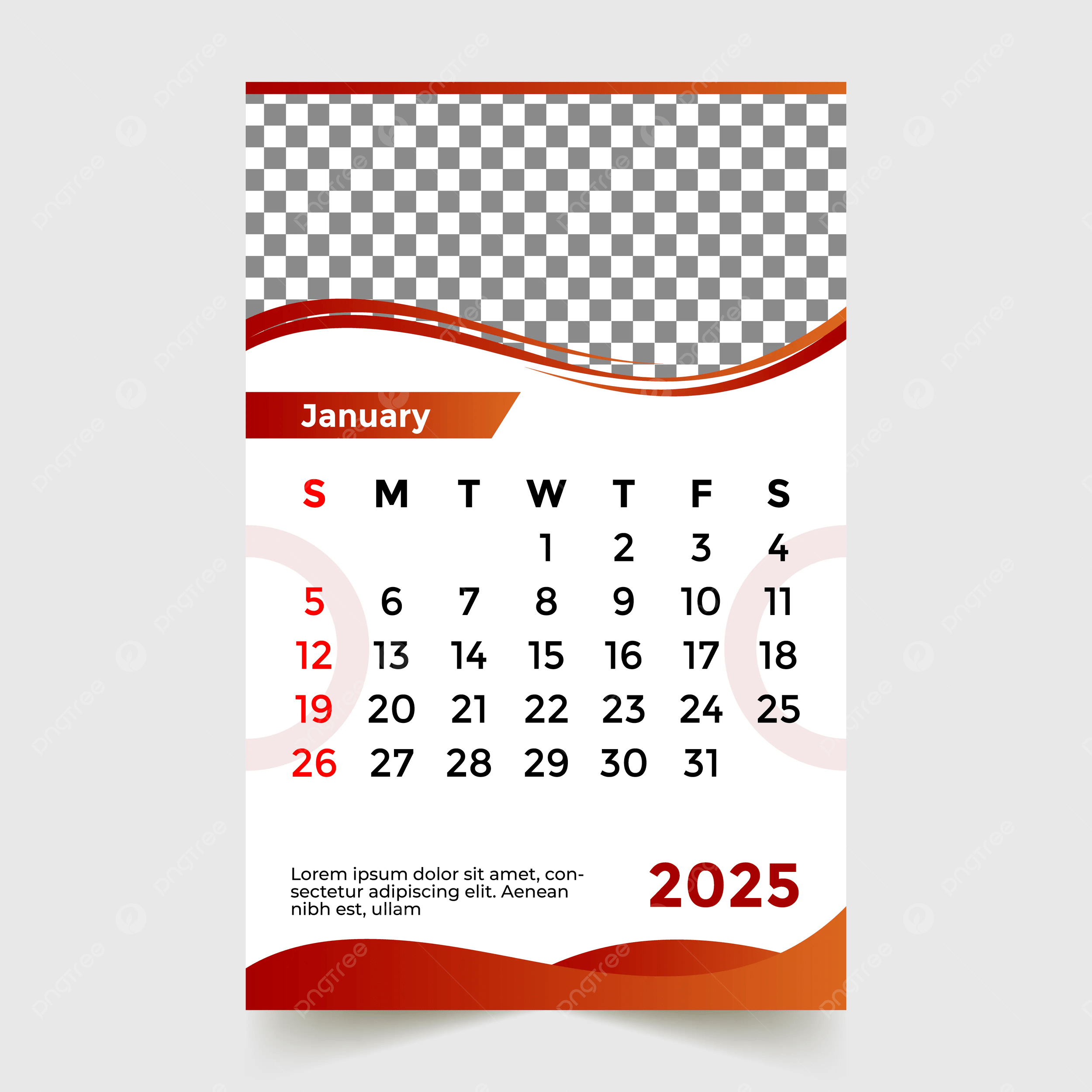 Monthly Calendar 2025 January Month Vector Template Download On Pngtree