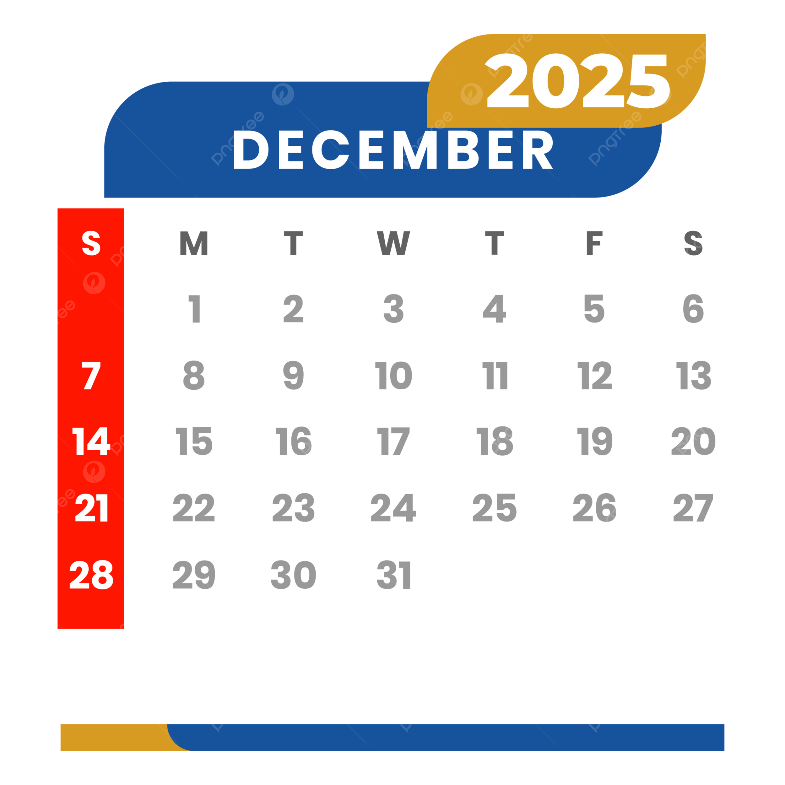 Blank Advent 2025 Calendar Clipart