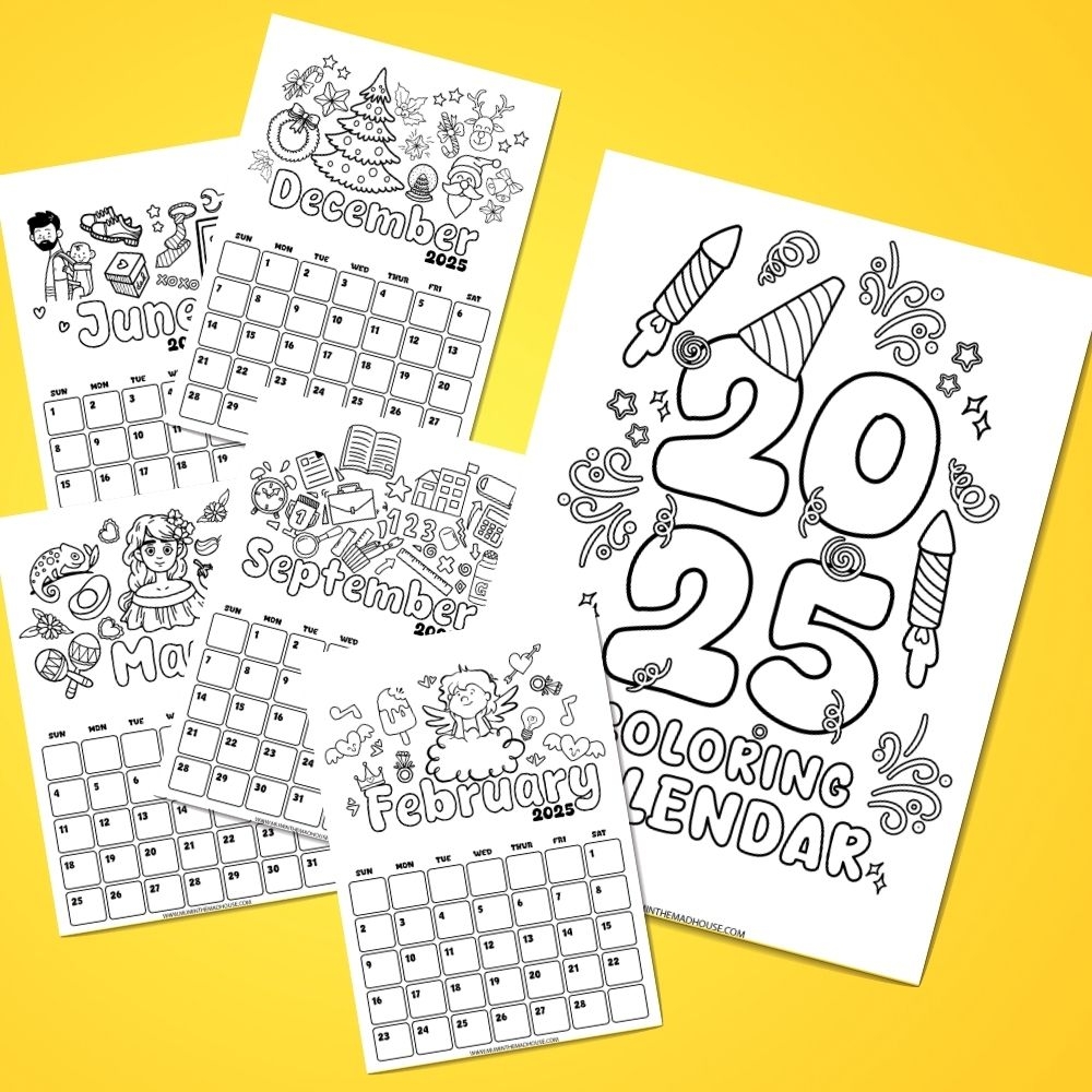 Monthly Colouring Calendar 2025 Free Printable Mum In The Madhouse