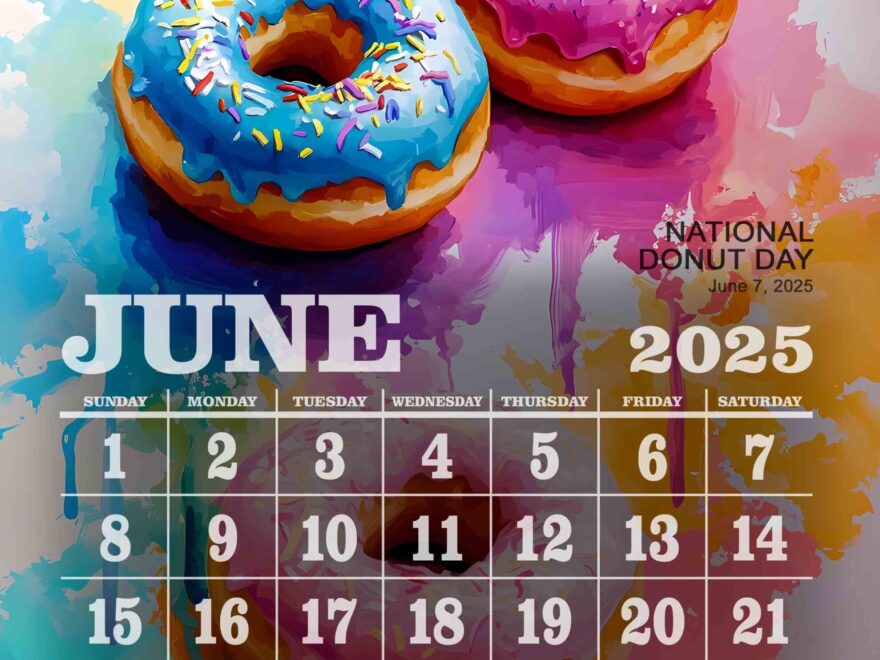 National Donut Day 2025 June Calendar Donut Lover Pastry Calendar Shinzoo