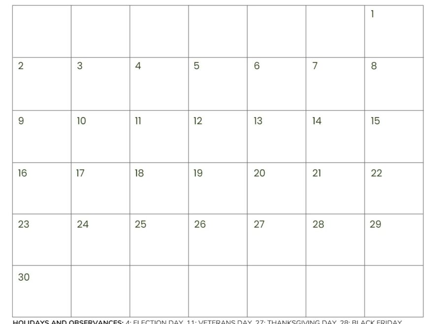 November 2025 Calendar 52 Free PDF Printables