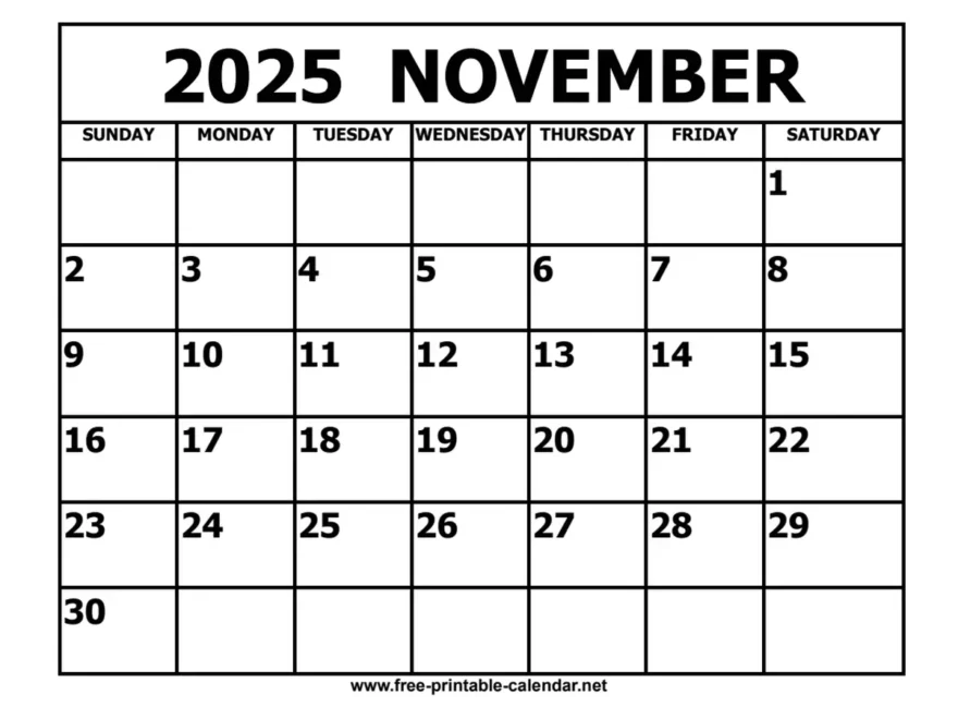 November 2025 Calendar