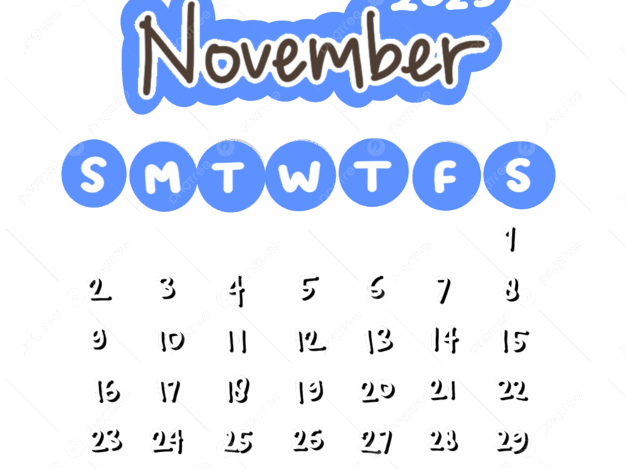 November 2025 Calendar Design Cute Printable November 2025 2025 Calendar November Calendar PNG Transparent Clipart Image And PSD File For Free Download