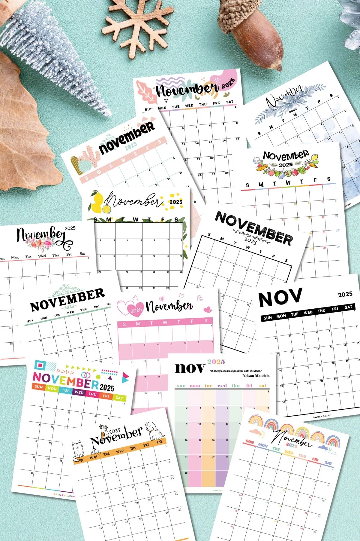 Blank November 2025 Calendar Template