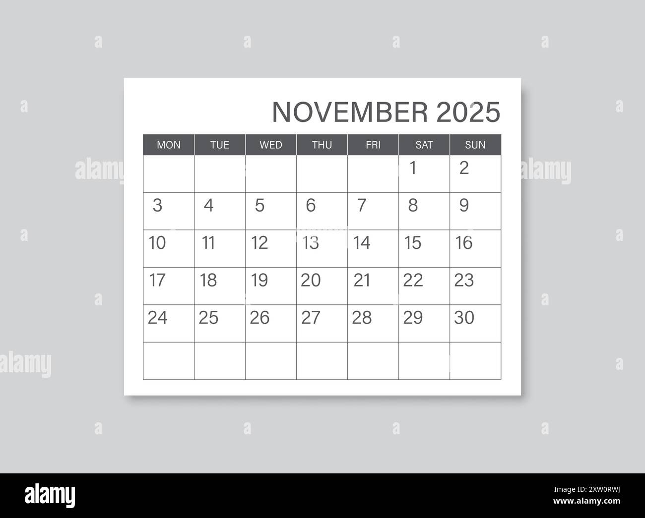 Blank November Calendar 2025 Election Day