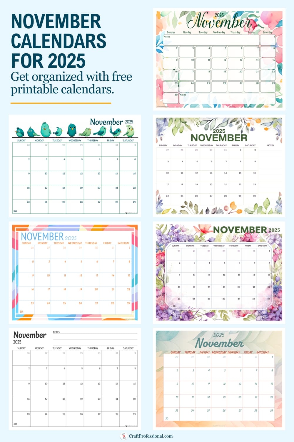 Blank November Calendar 2025