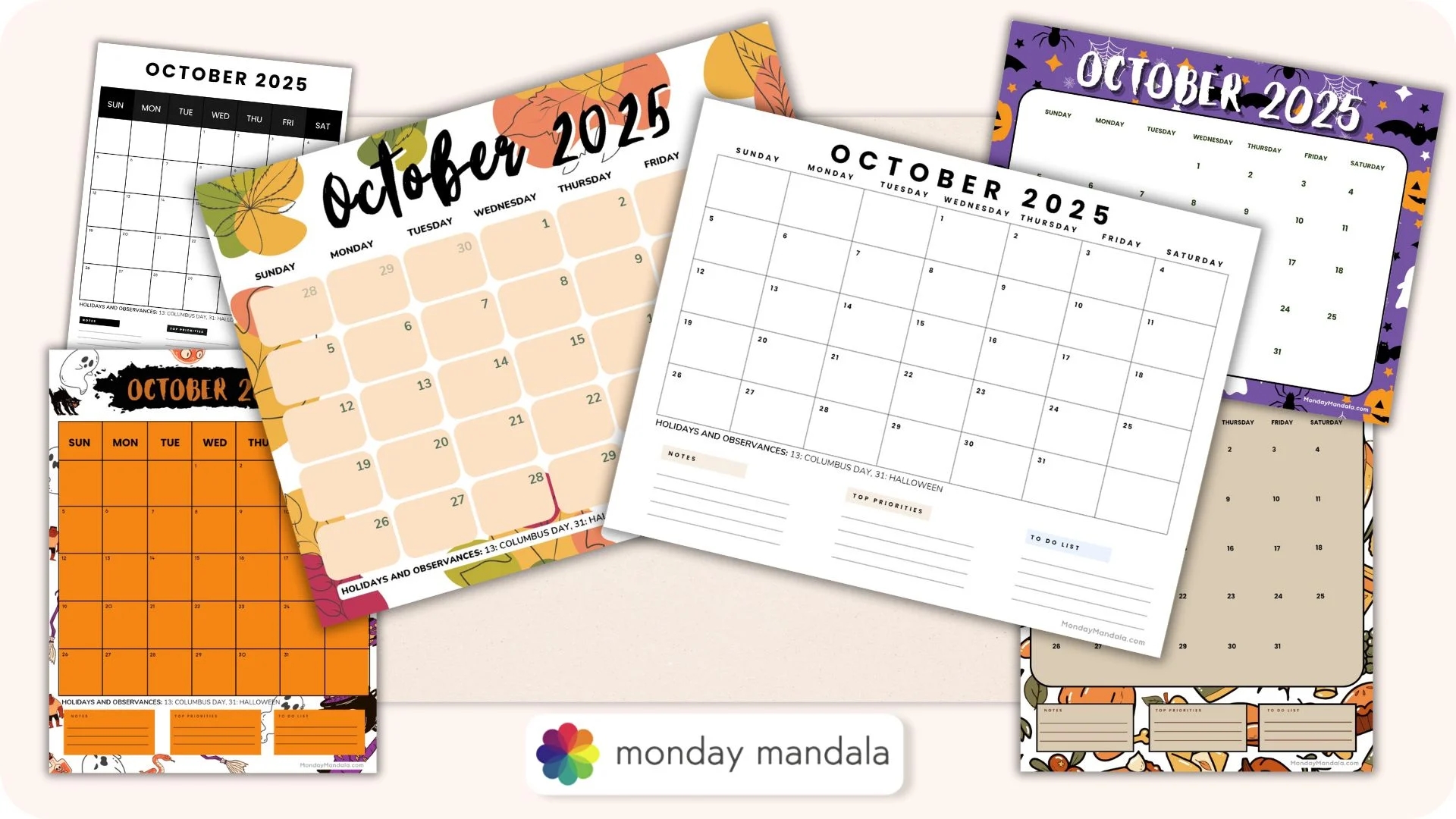 Print Blank Calendar October 2025