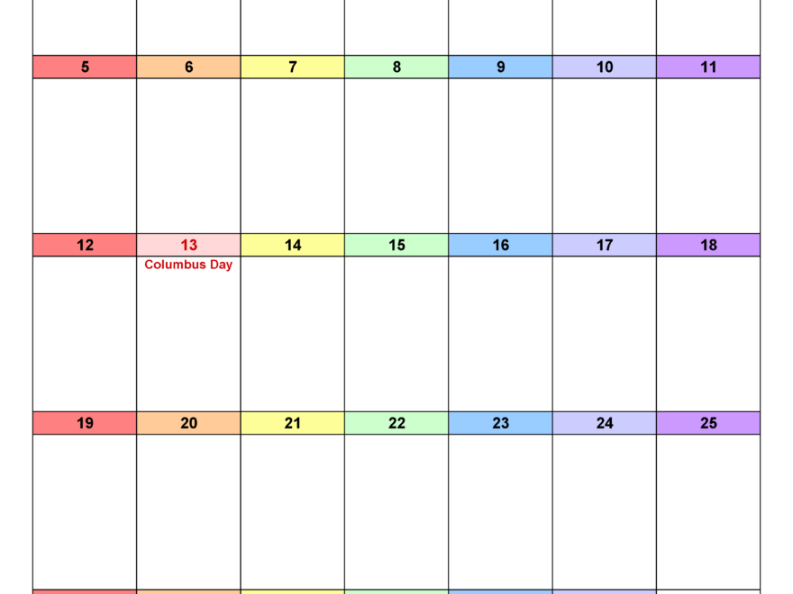 October 2025 Calendar Templates For PDF Excel And Word