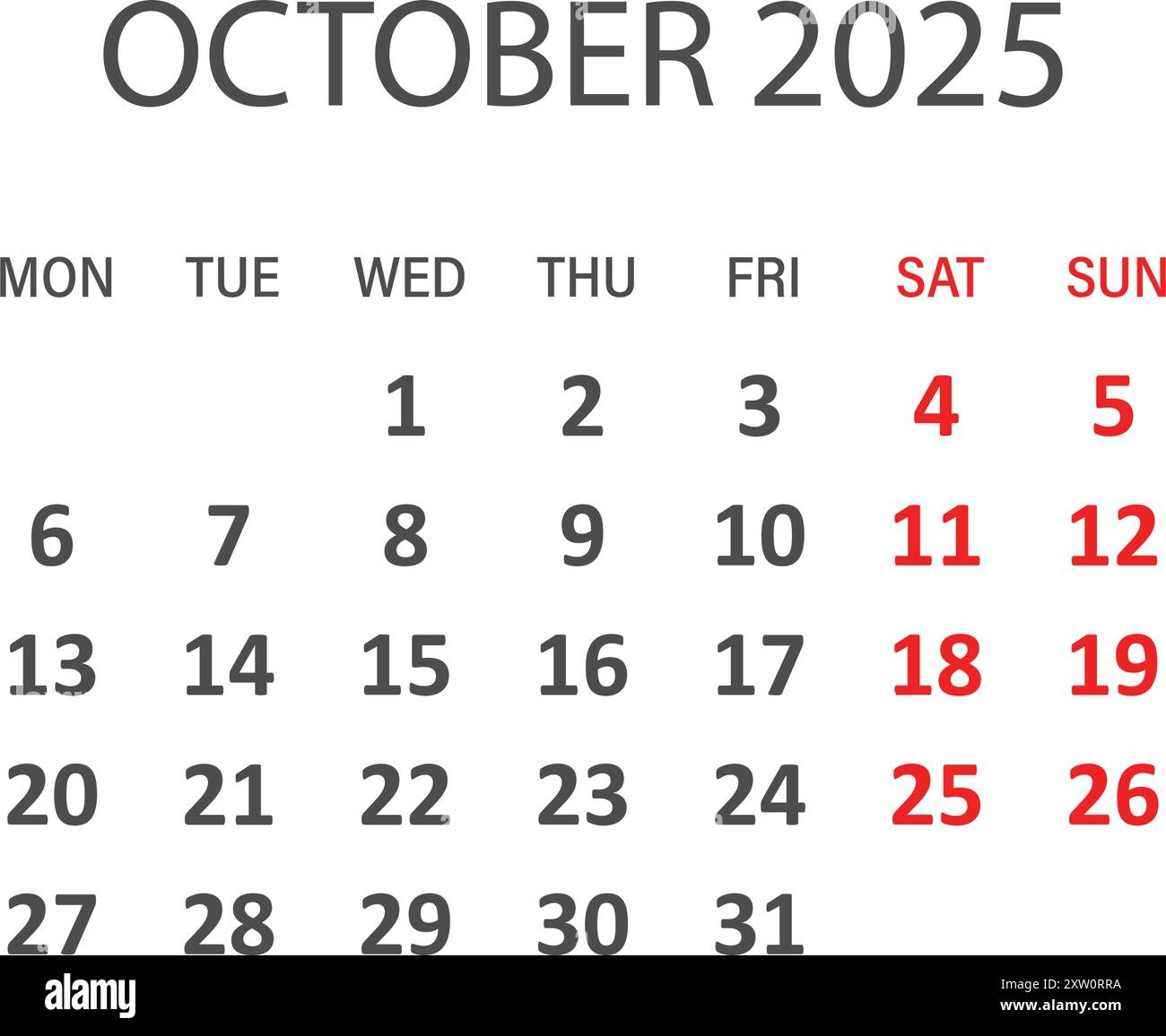 October 2025 Stock Vector Images Alamy