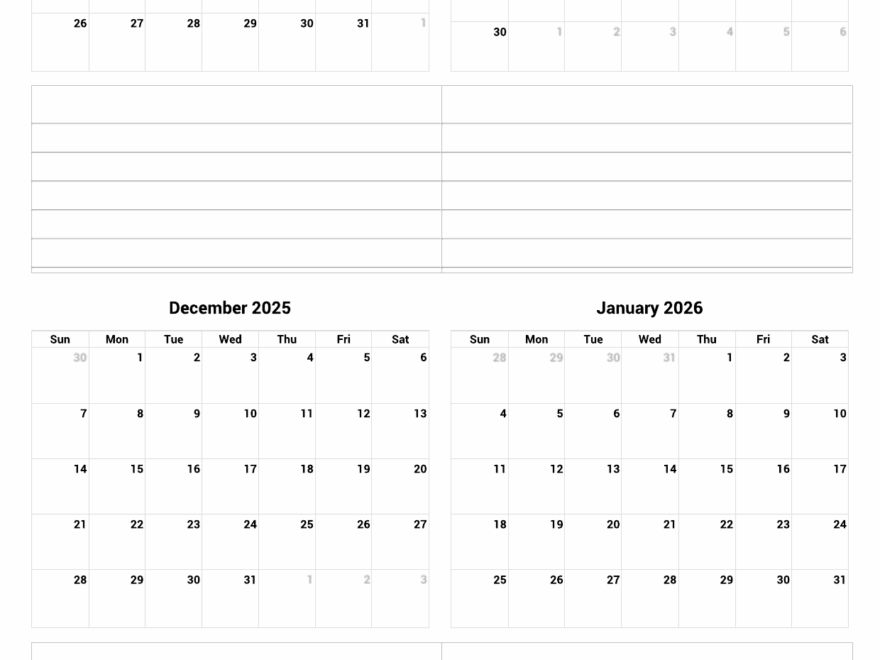 October 2025 To January 2026 Printable Calendar Custom Calendar Maker
