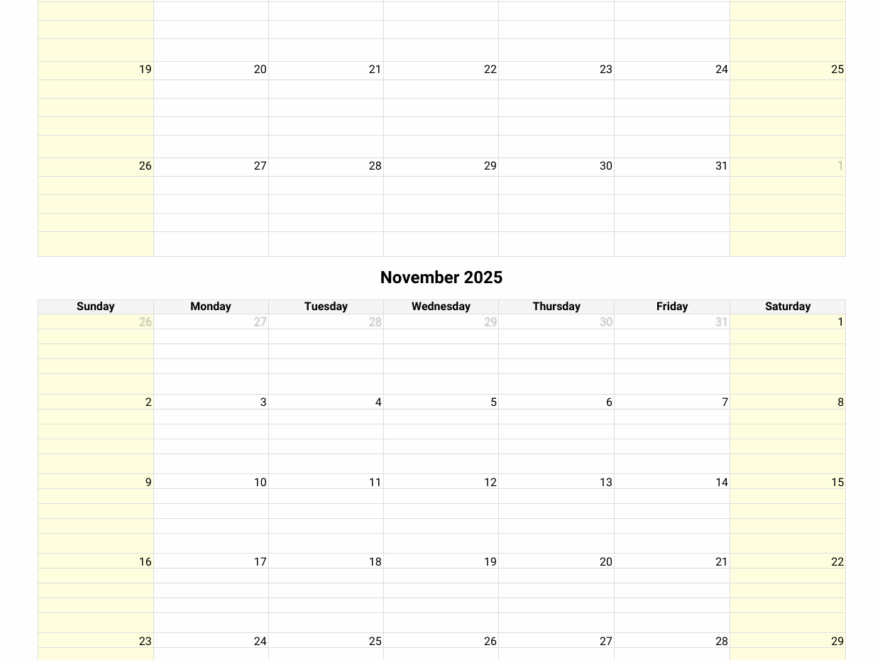 October And November 2025 Calendar Custom Calendar Maker