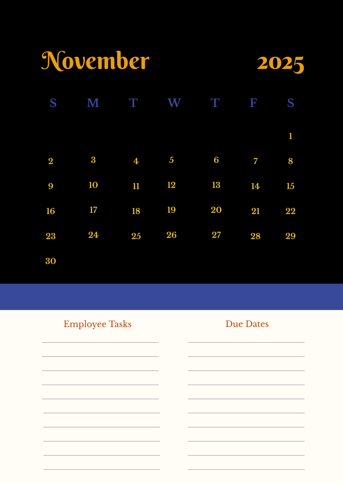 Page 2 Free November 2025 Calendar Templates Editable And Printable