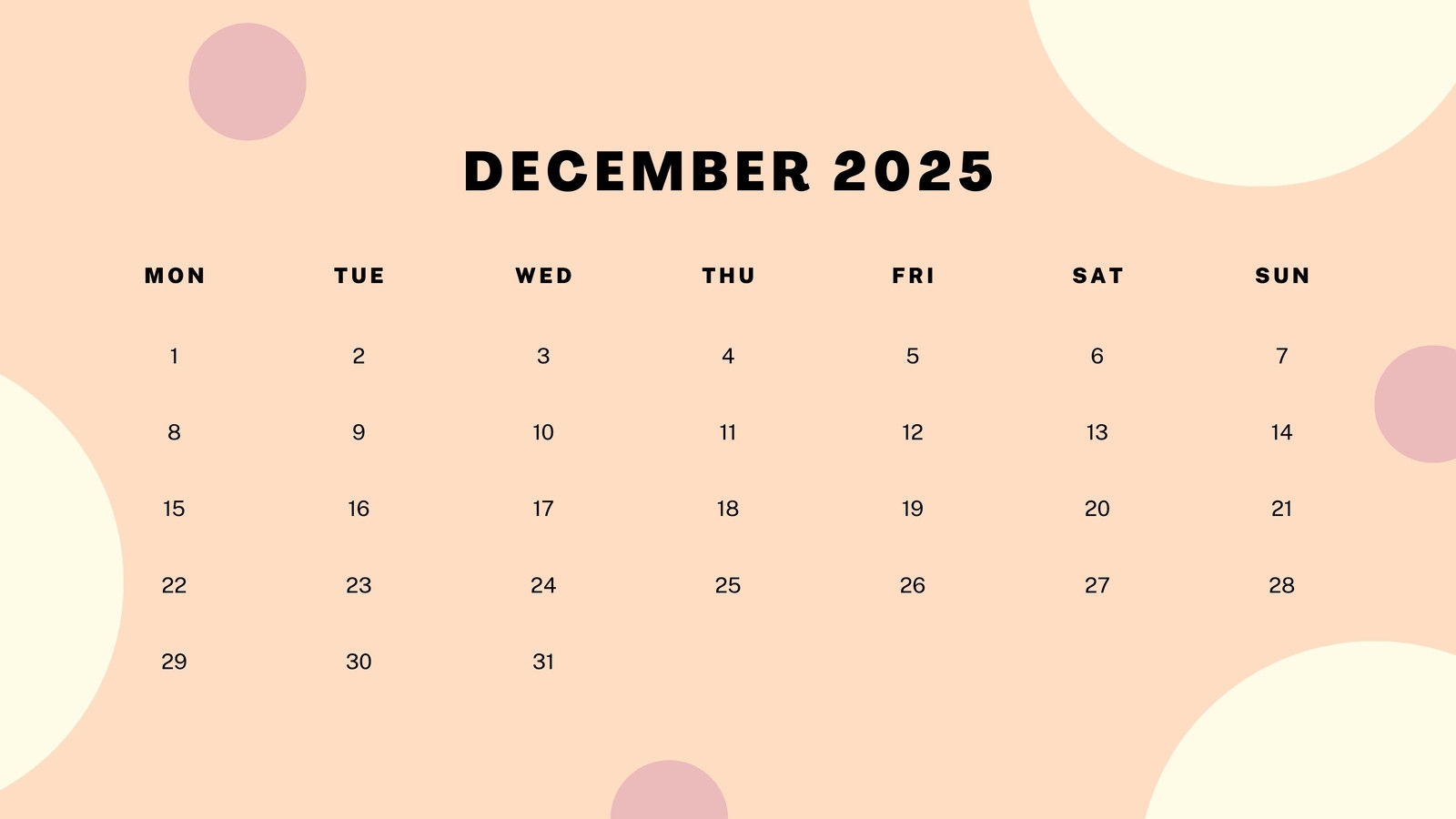 Page 2 Free Printable December 2025 Calendar Templates Canva