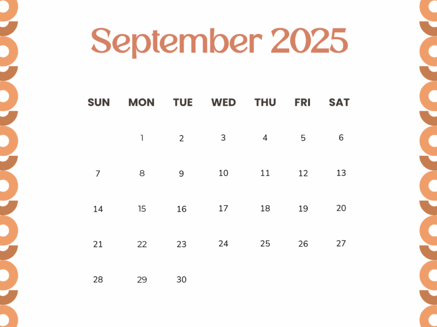Page 2 Free September 2025 Calendar Templates Editable And Printable