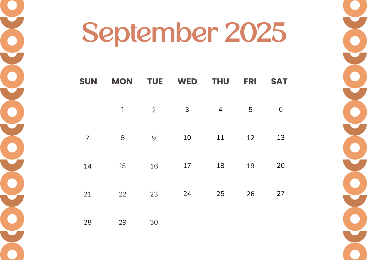 Page 2 Free September 2025 Calendar Templates Editable And Printable