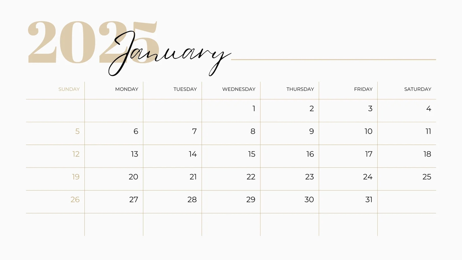 Blank Calendar Monthly Pages 2025