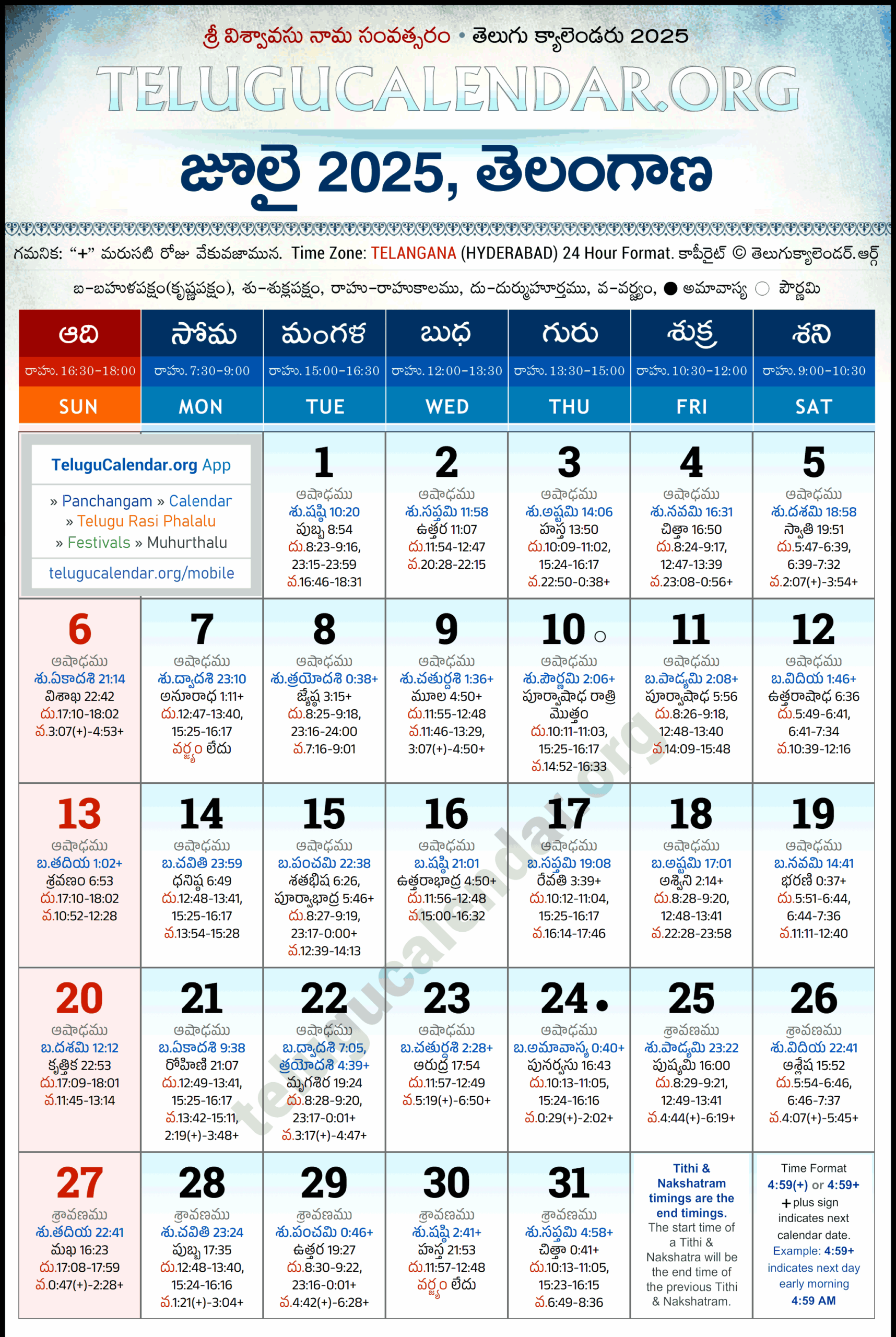 Panchangam July 22 2025 Telugu Calendar 2025 July