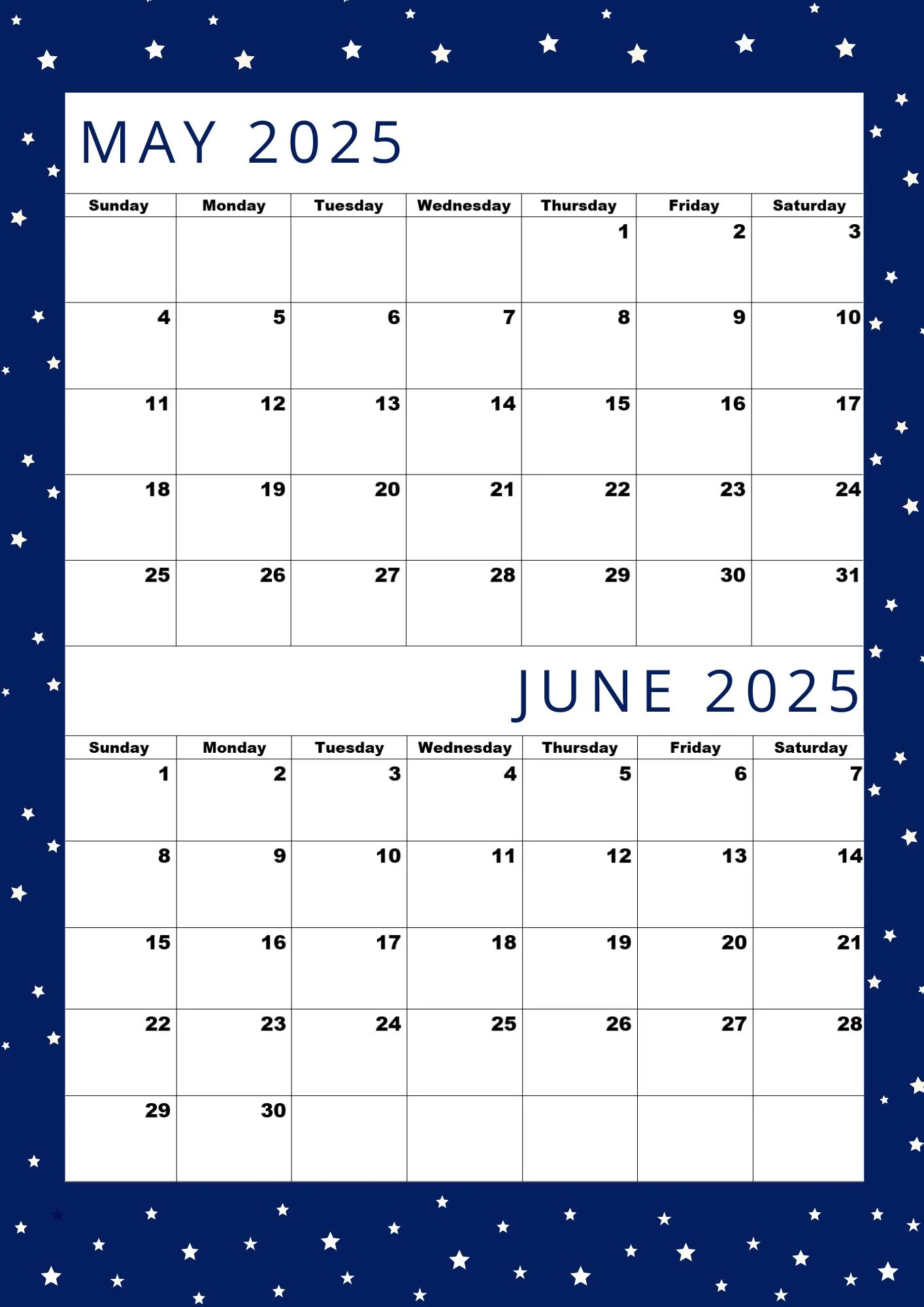 Premium Calendar Printable For May 2025 And June 2025 PDF Printable a4 Size For Easy Printing Etsy New Zealand