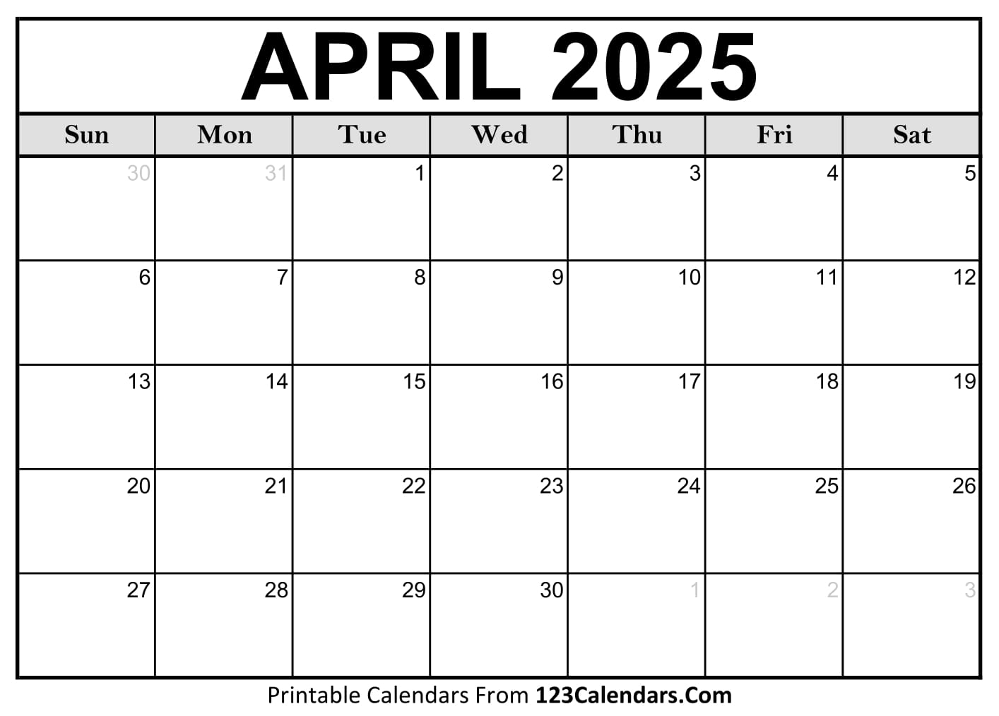 Blank Printable Calendar Start Monday2025