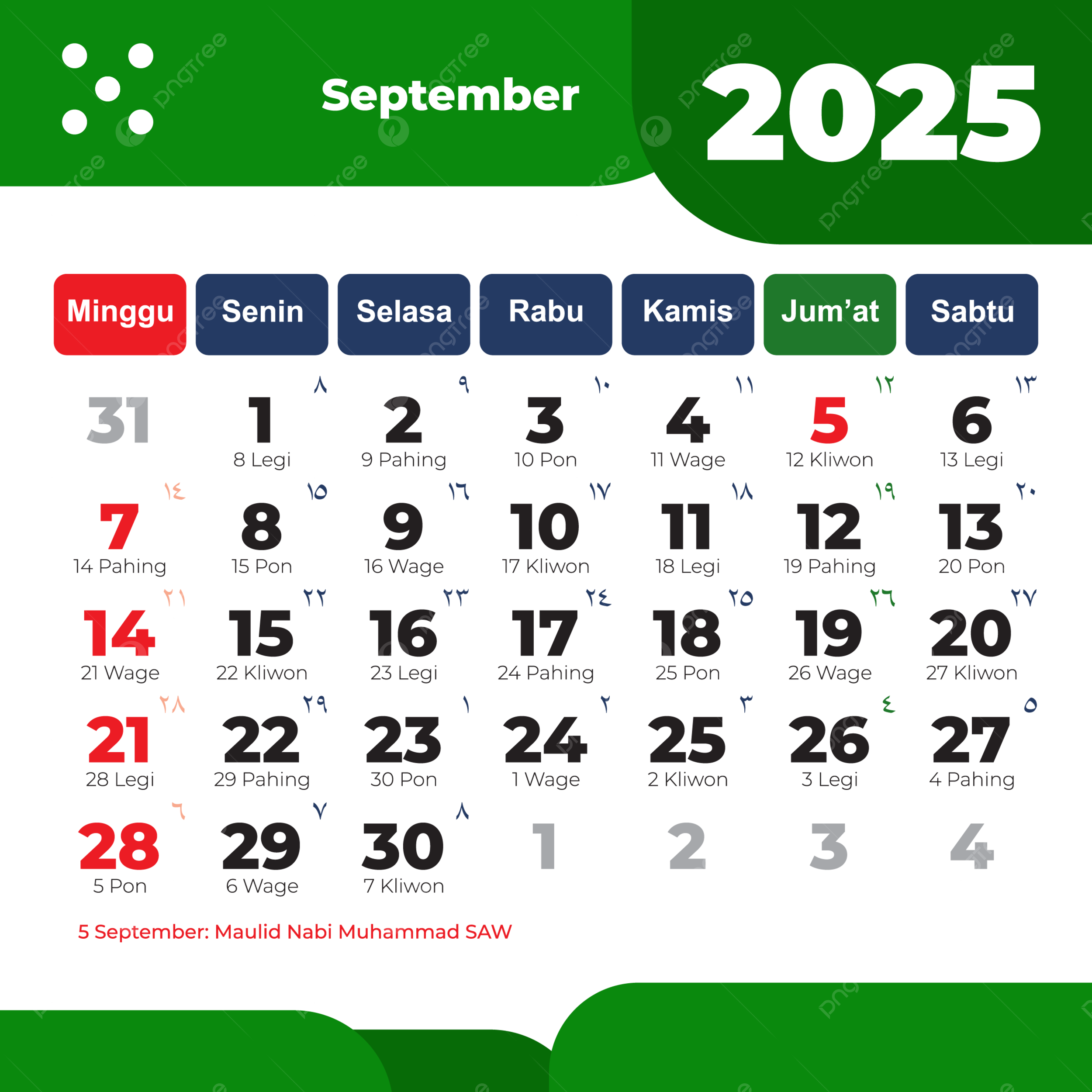 Blank Calendar Sept 2025