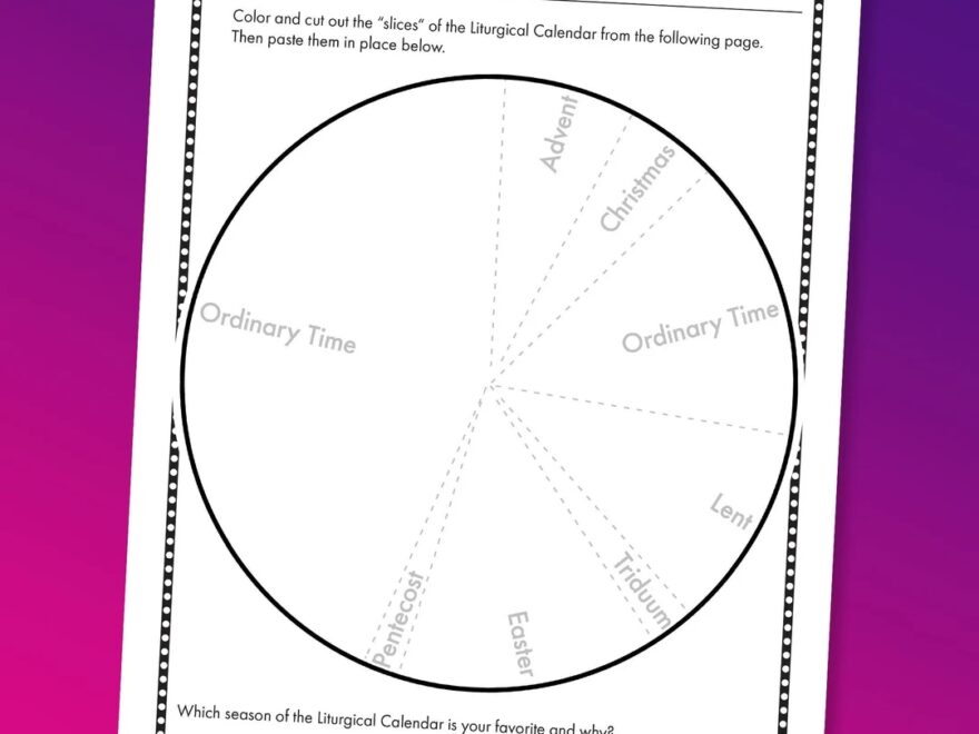 Printable Liturgical Calendar Worksheet Digital Download Etsy