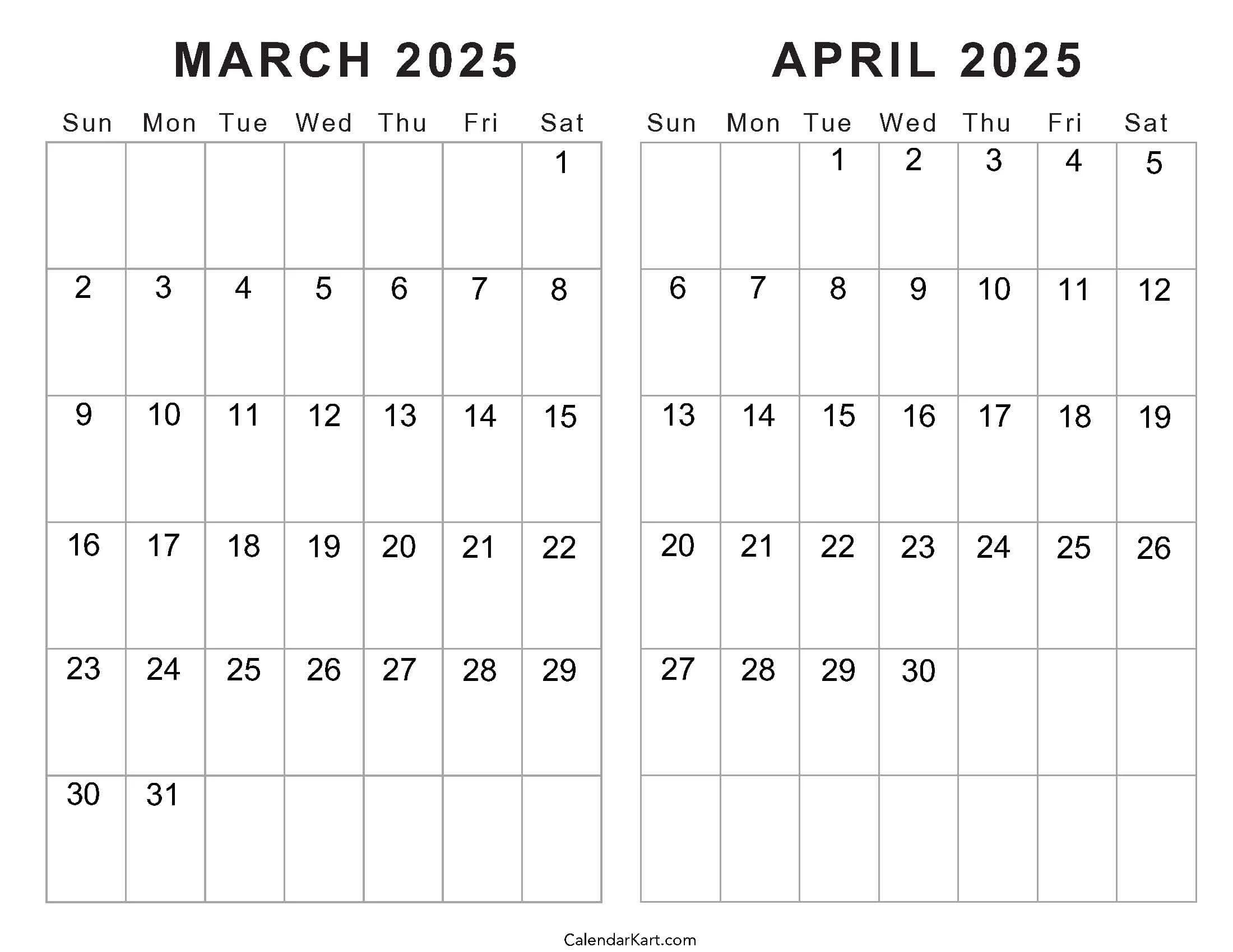 Blank Calendar 2025 Bi Monthly