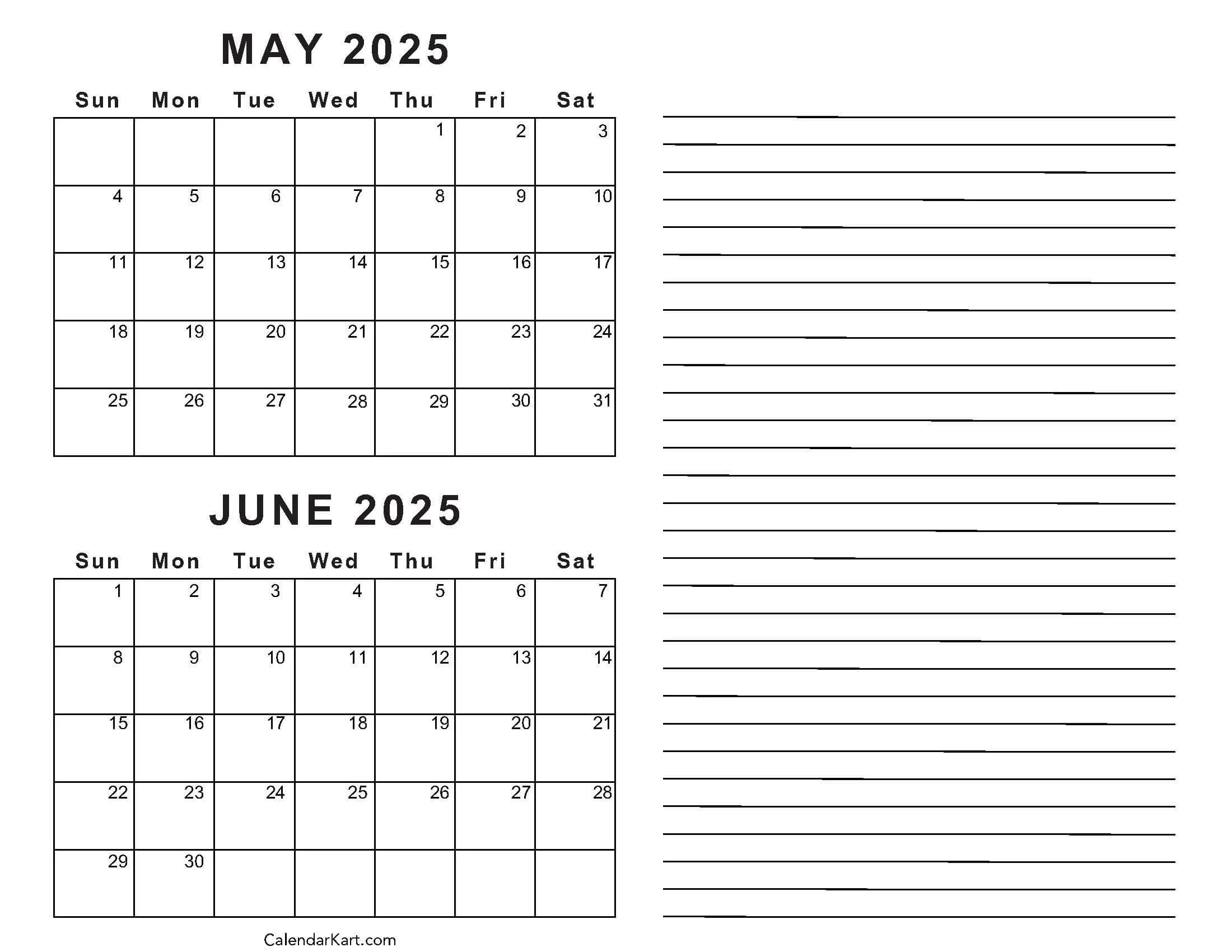 Printable May June 2025 Calendar Templates Calendarkart Printable May June 2025 Calendar Templates Calendarkart