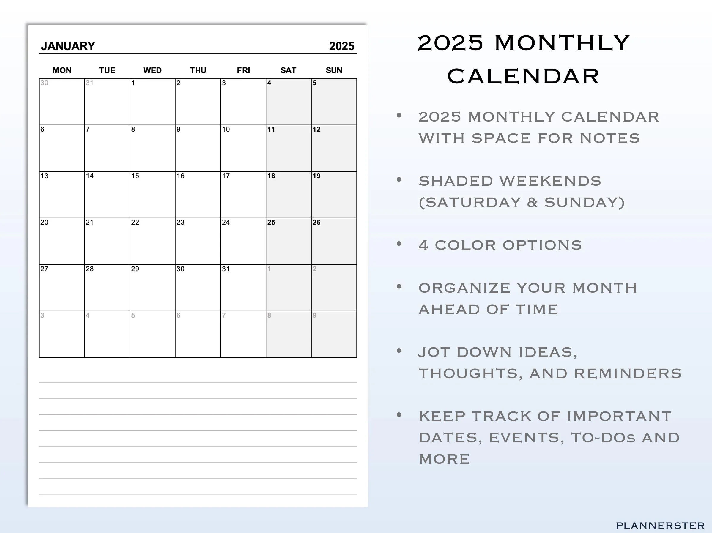 Blank Calendar 2025 3 Months