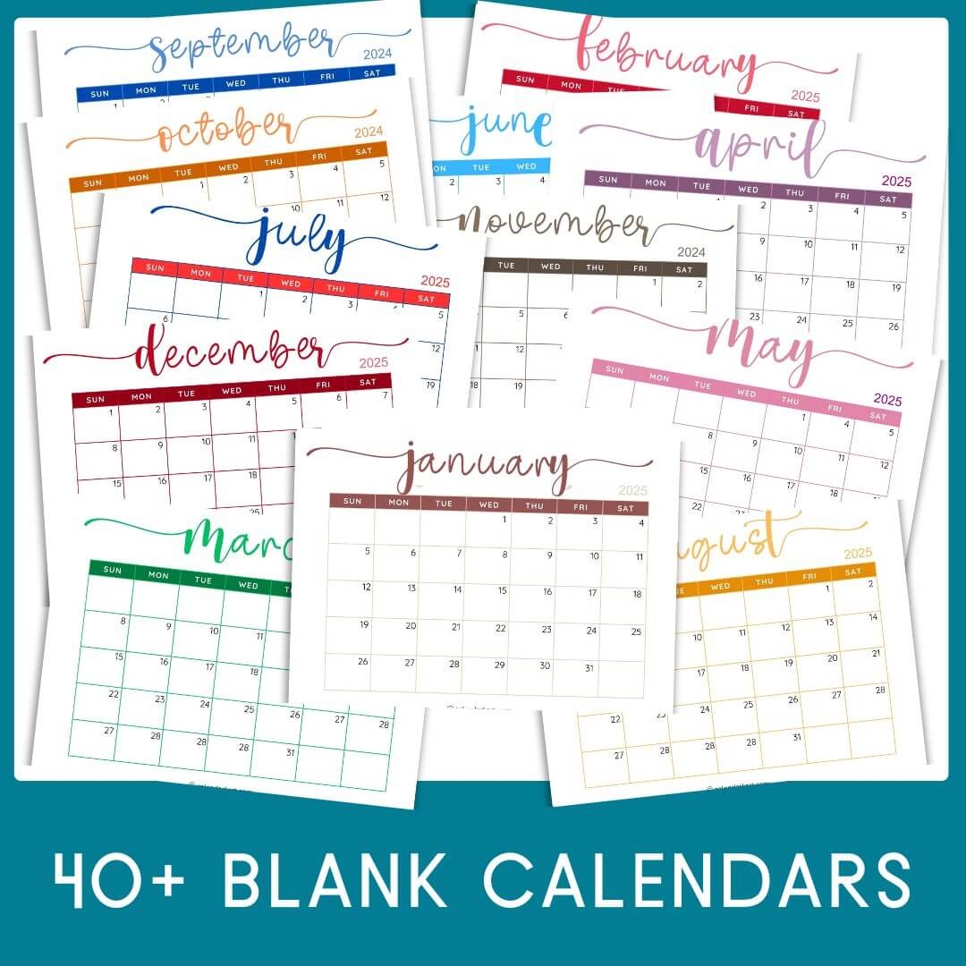 Free Blank Printable Calendar Template 2025