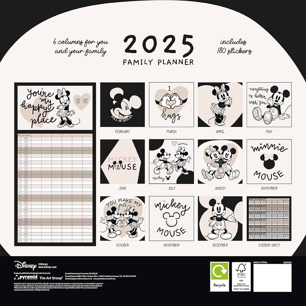 Disney Blank Calendar Decemer 2025