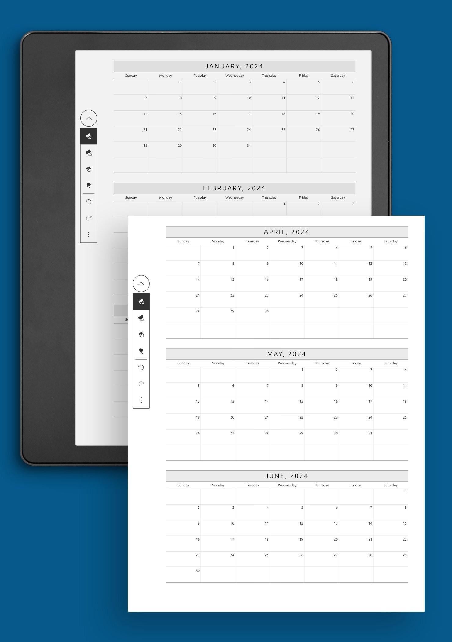 Fillable Blank Quarterly Calendar 2025