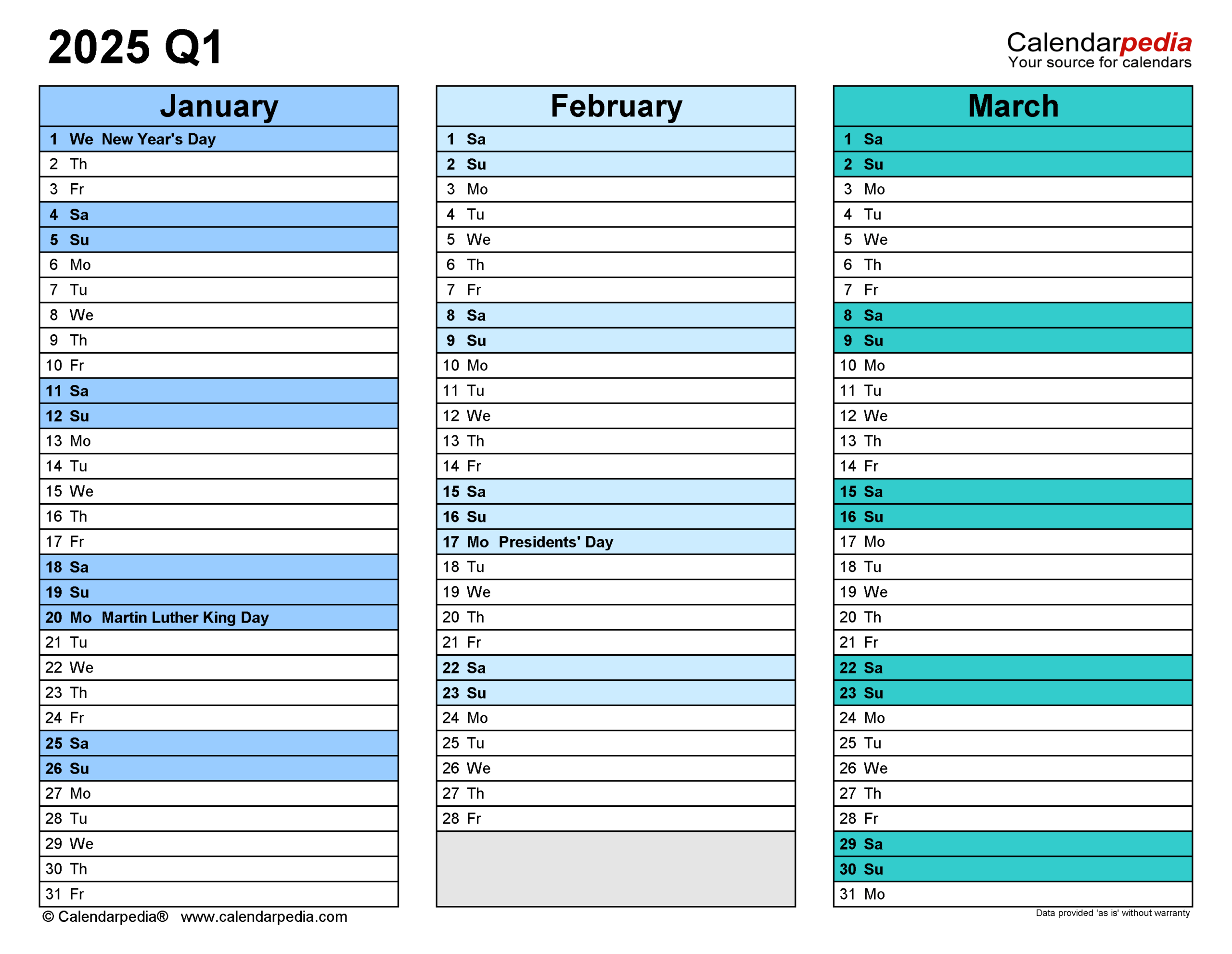 Blank Calendar Template 2025 Word