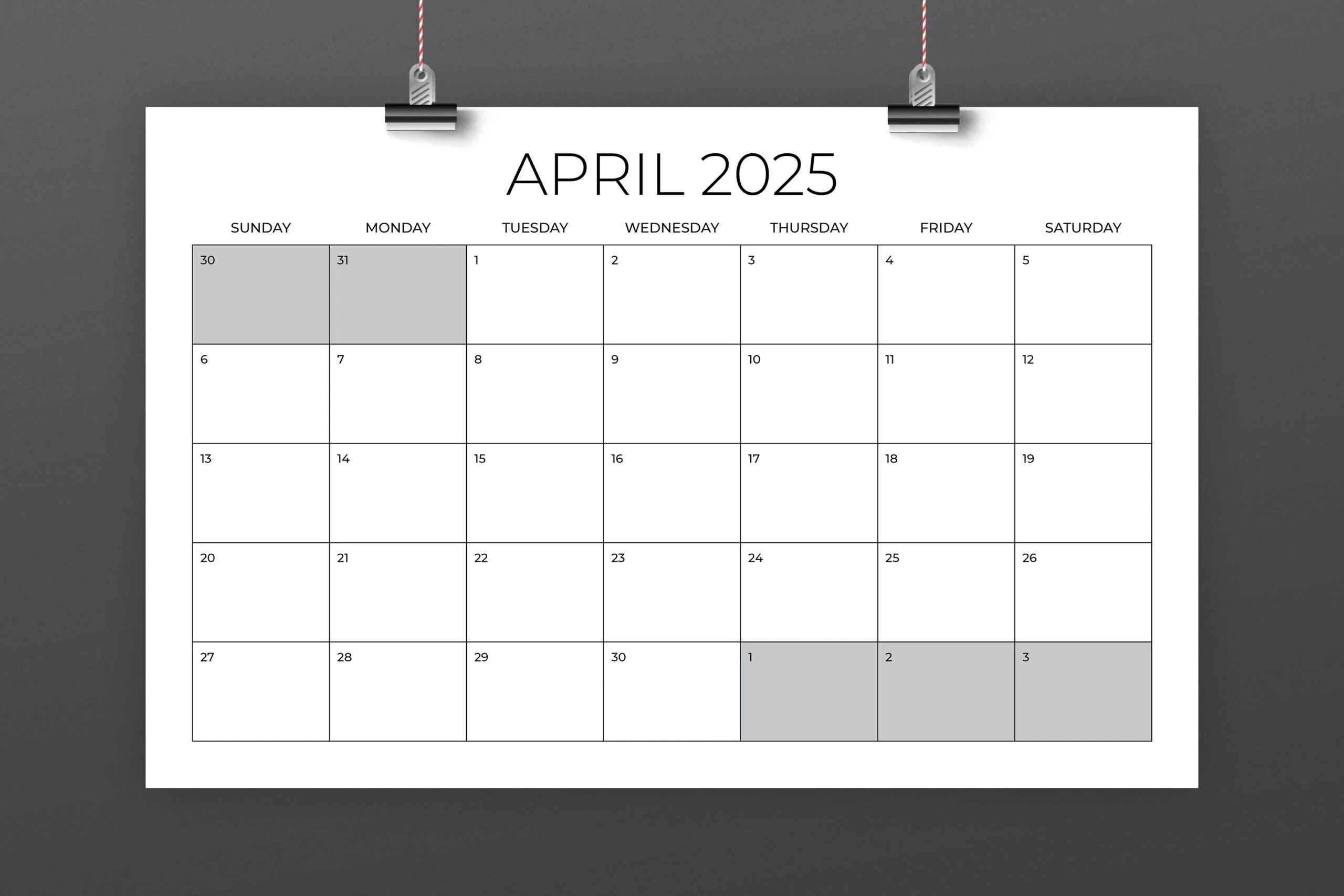 Blank Wiki Calendar 2025