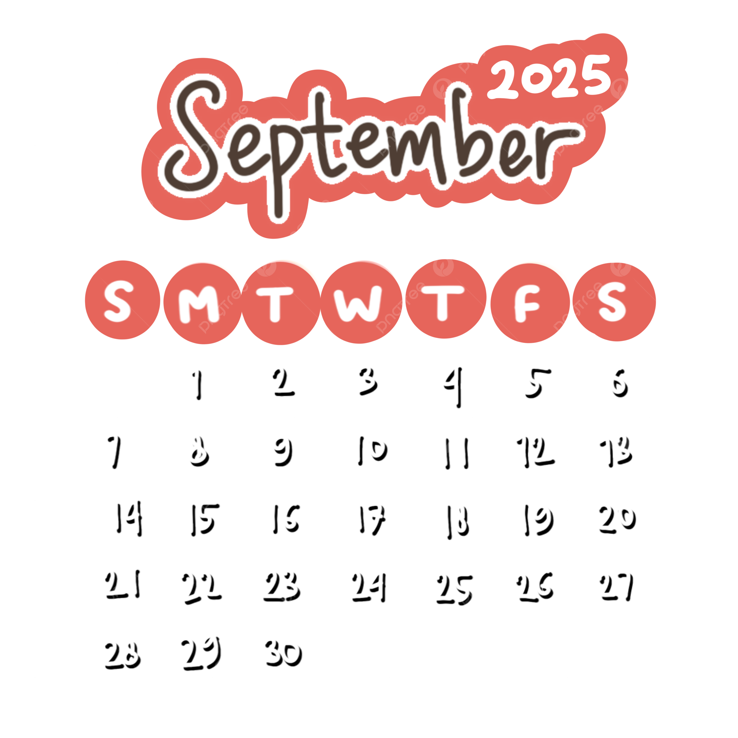 Blank A4 Calendar 2025 September