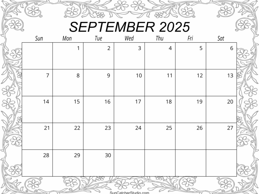 September 2025 Calendar Free Printable Free Printables Monograms Design Tools Patterns DIY Projects
