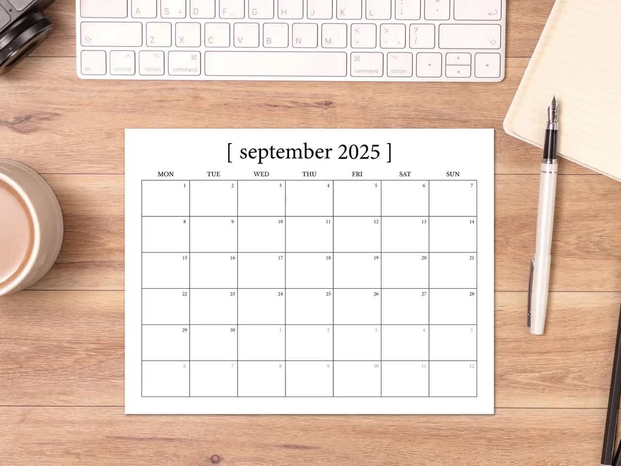 Blank Calendar Stepmber 2025
