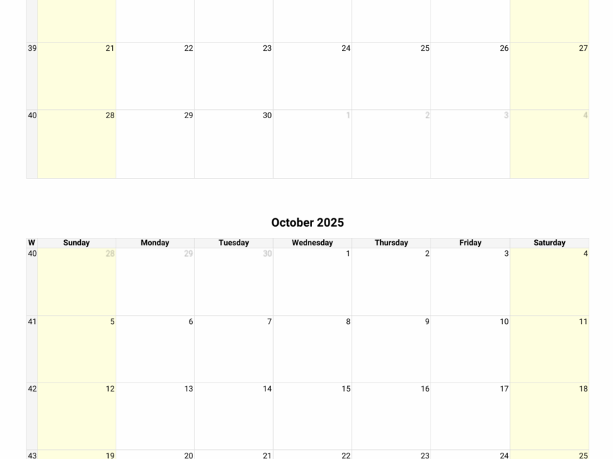September And October 2025 Calendar Custom Calendar Maker