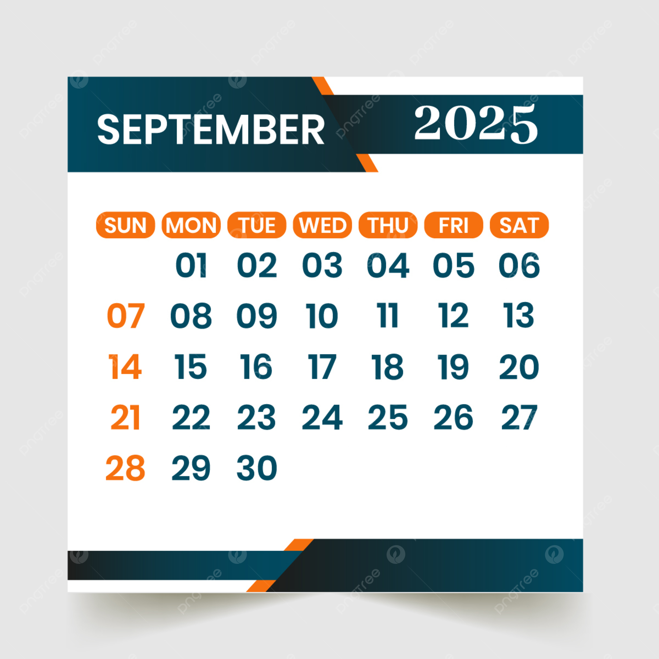 Blank Calendar Page For September 2025