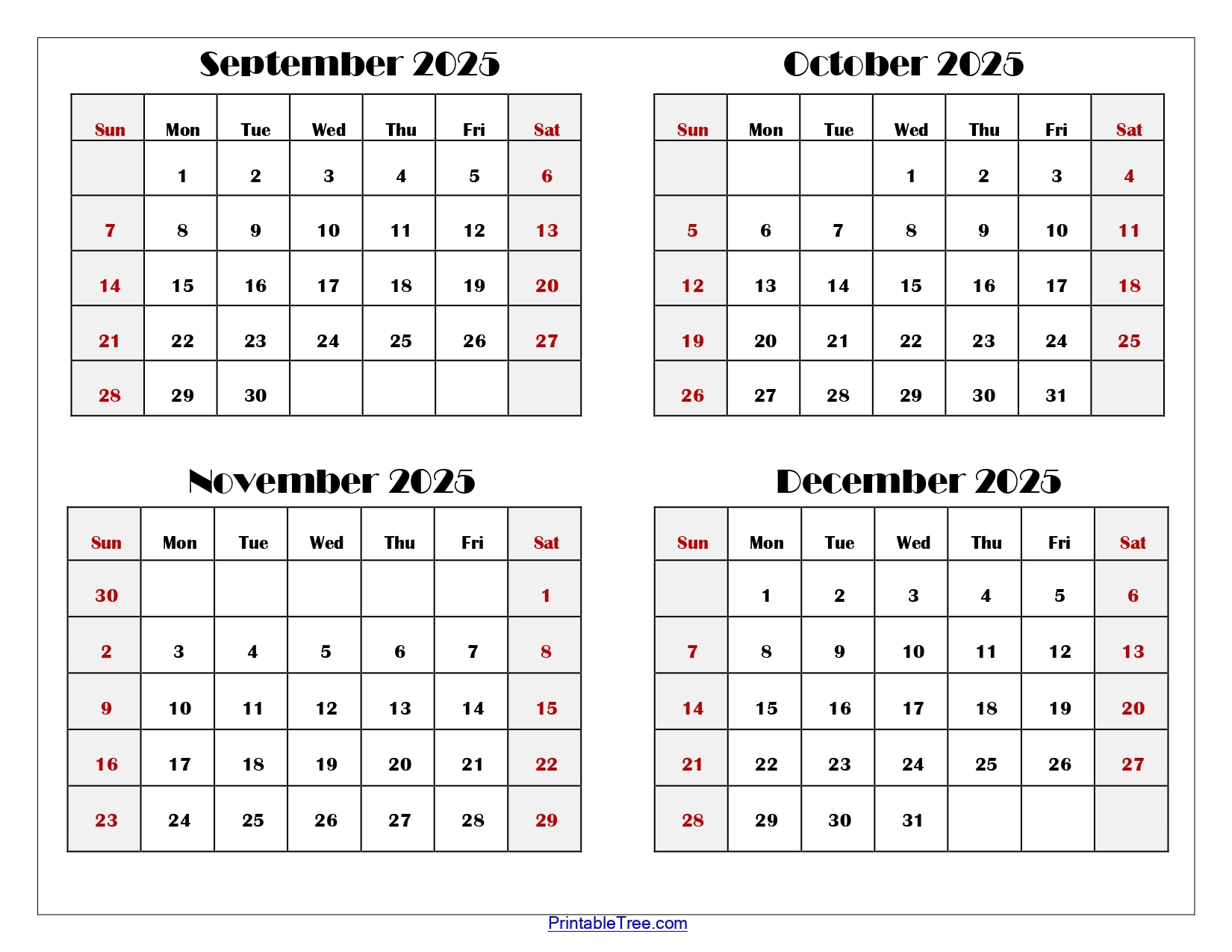 Blank Sept 2025 Calendar