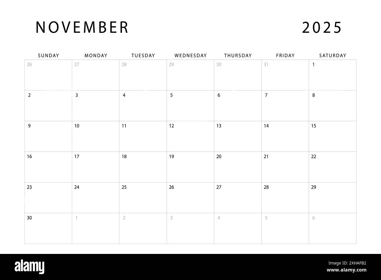 Blank Fillable Editable Calendar November 2025