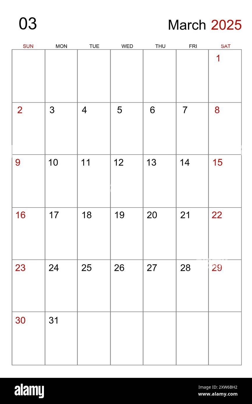 Simple 2025 Year Calendar Week Hi res Stock Photography And Images Page 3 Alamy