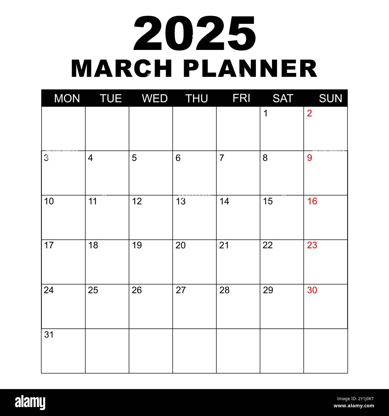 Blank Planning Calendar 2025