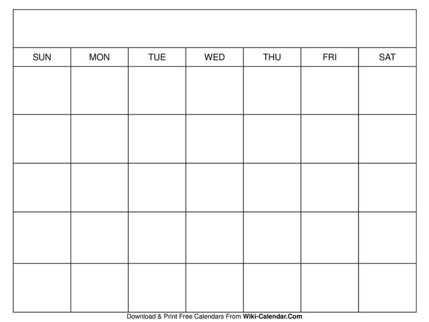 Simple Blank Calendar Templates Free To Download Print