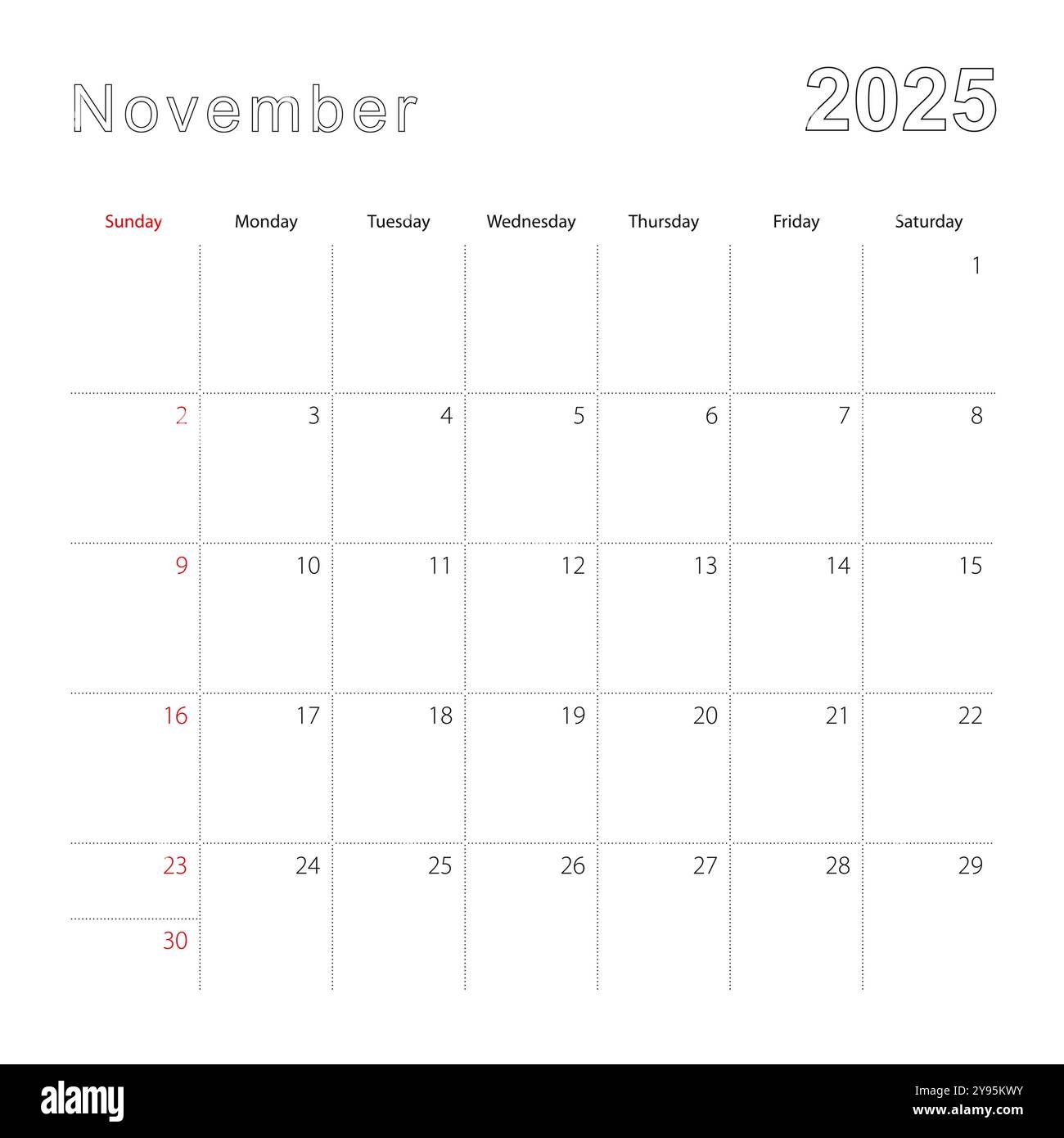 Blank November 2025 Calendar With Holidays
