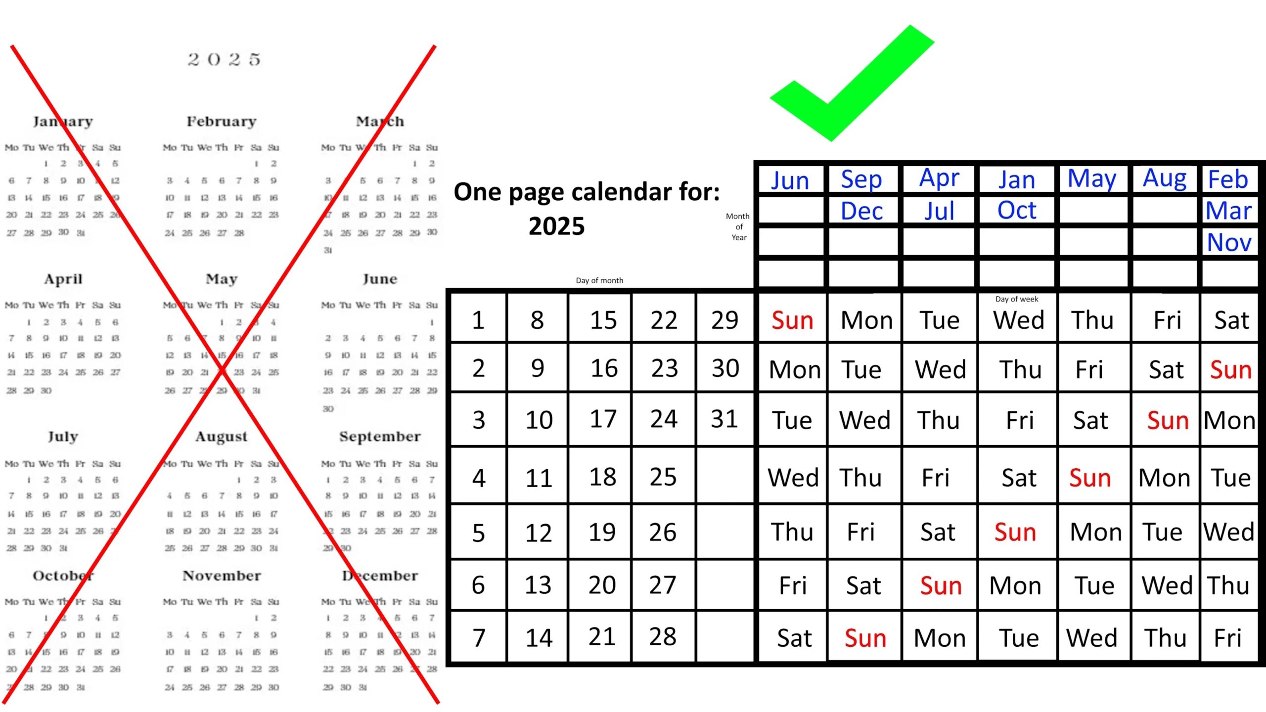 The Simple One page Calendar That Lasts All Year Big Think