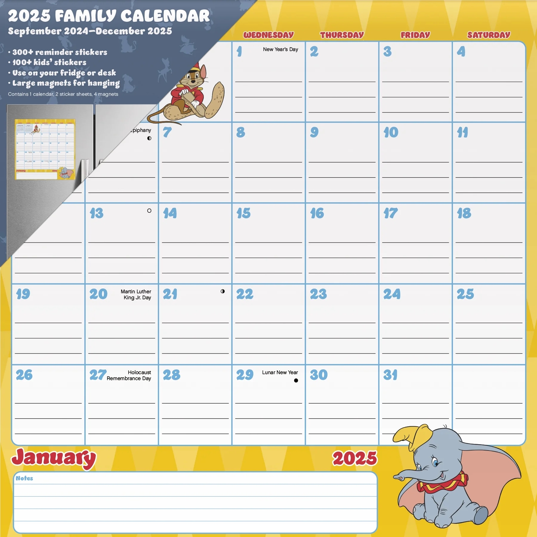 Trends International 2025 Disney Classics Magnetic Family Calendar Walmart