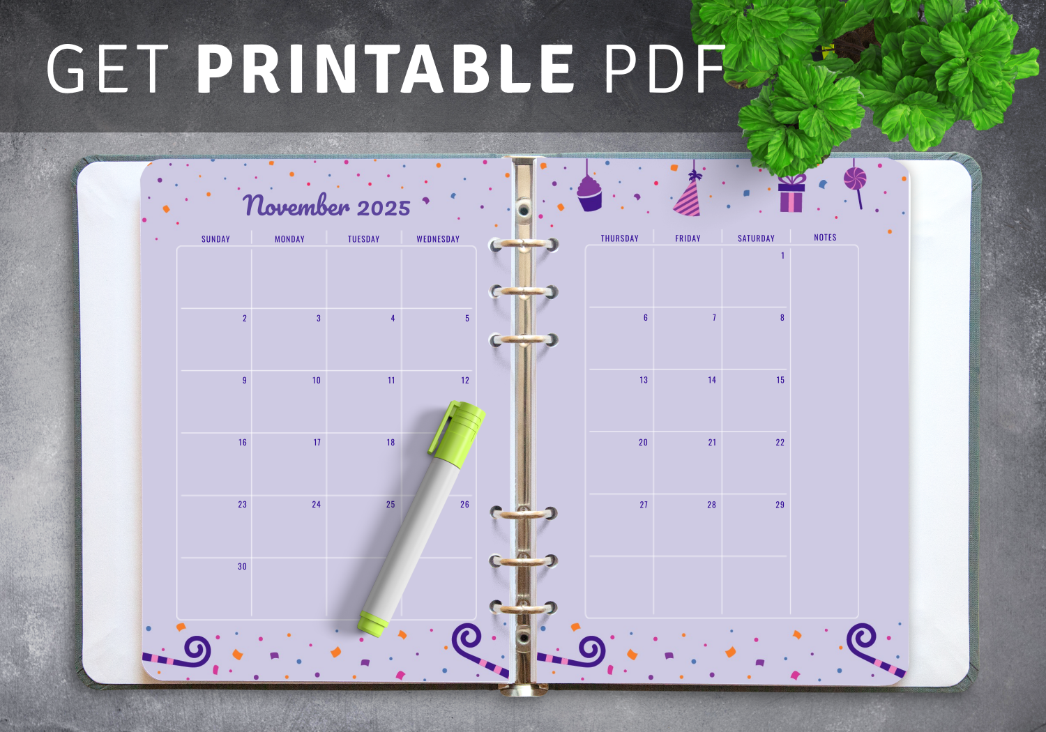 Blank Calendar November 2025 Multiple Pages